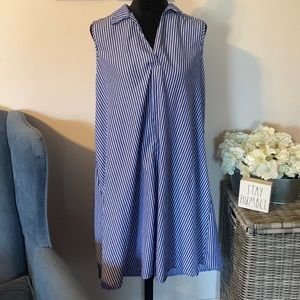 MLLE GABRIELLE Striped Blue White Dress L